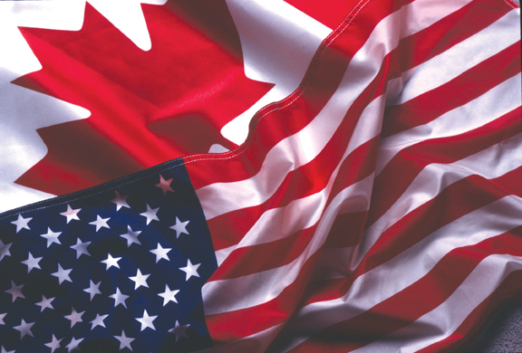 Canada and US Flag